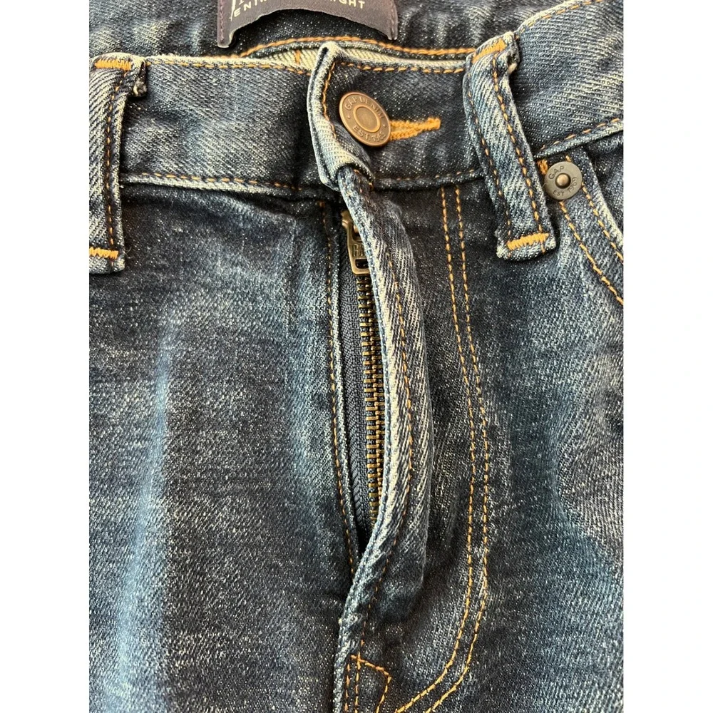 Gap Straight Jeans Mens 28x30 Dark Tinted Blue Excellent 497121-00 Stretch Denim